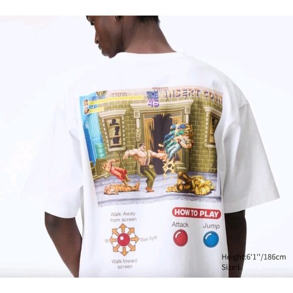 Uniqlo Unisex T Shirt UT Capcom 40th Anniversary Final Fight SFC Japan Size L - Picture 5 of 10